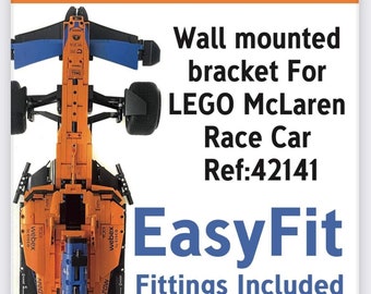 Wall mount for Lego McLaren 42141 | Race Car  - IN STOCK READY - Fixings included for free!