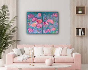 Floral Impressionist Art | Original Oil Painting | Botanical Artwork | Abstract Painting | Wildflower Painting | Large Floral Painting