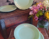Set of Four Fire-King Jadeite Plates Restaurant Ware 9 quot Plates Authentic Vintage