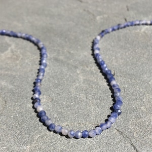 Sodalite Beaded Choker: Genuine Blue Gemstone Necklace, Healing Crystal