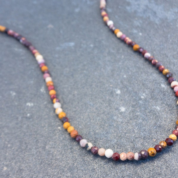 Dainty Golden Mookaite Jasper & 14K Gold Filled Beaded Bracelet