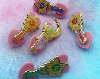 Magic Girl Transformation Wands Hard Enamel Pins | Anime | Enamel Pin | Scouts | Manga