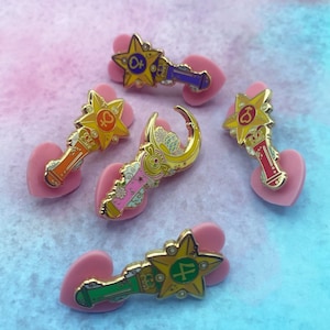 Sailor Moon Transformation Wands Hard Enamel Pins | Anime | Enamel Pin | Sailor Scouts | Manga