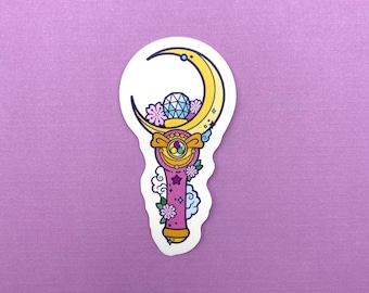 Autocollant en vinyle Baguette magique Sailor Moon | Anime Magical Girl | Autocollant pour ordinateur portable ou bouteille d'eau