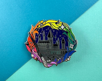 Magic School House Wreath Hard Enamel Pin | Enamel Pin | Wizard