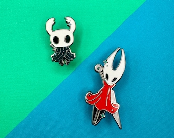 Hollow Knight Anstecknadeln aus Hartemaille | Hornet & Der Ritter | Silksong | Geschenk für Indie-Videospieler