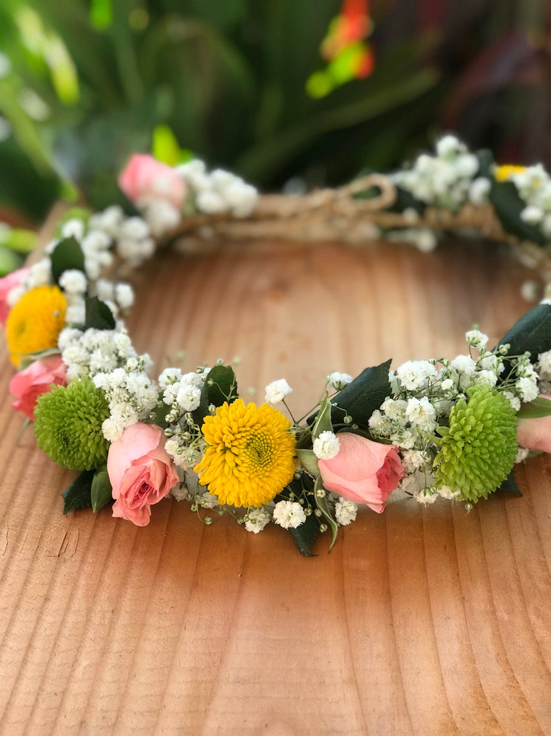 Summer Flower Crown, Haku, Halo, Baby Shower, Graduation Birthday image 1