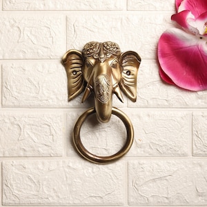 Tuskar Ganesha Brass Door Knocker, Door knockers for front door, Door Knocker Antique, Door knocker brass vintage Style