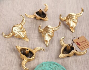 Buffalo Skull Design Cabinet/Wardrobe Knobs (Pack of 6), Modern Drawer Knob Handles, Furniture Cabinet Knobs