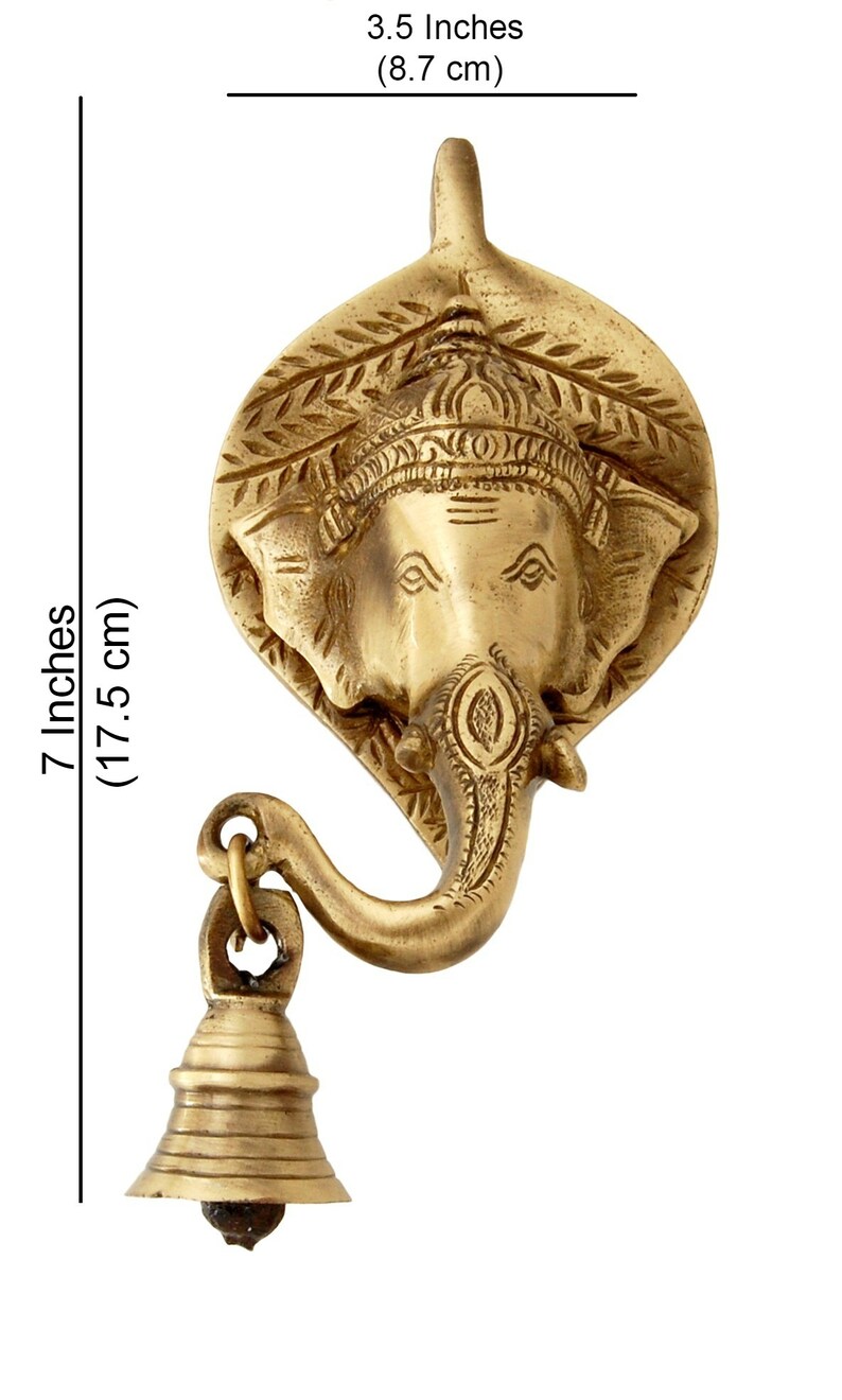Ganesha Face Brass Wall Hanging with Bell Ganesha Wall Etsy