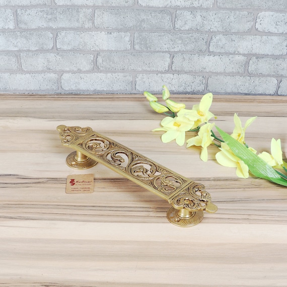 Brass Door Handle Ethnic Indian Design Carved 11.5 Inches Etsy