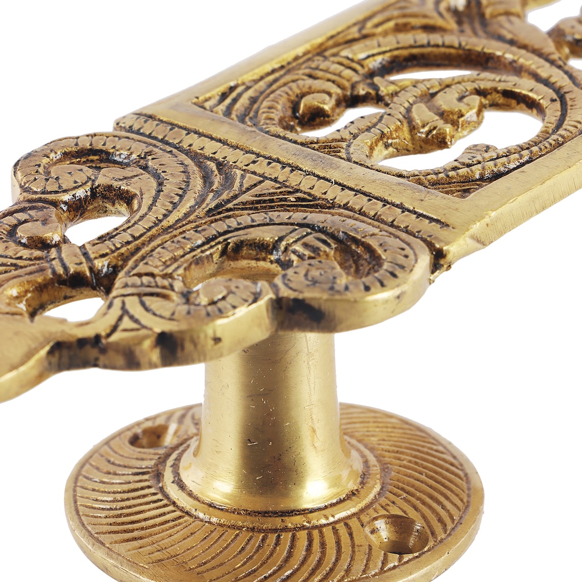 Brass Door Handle Ethnic Indian Design Carved 11.5 Inches Etsy UK