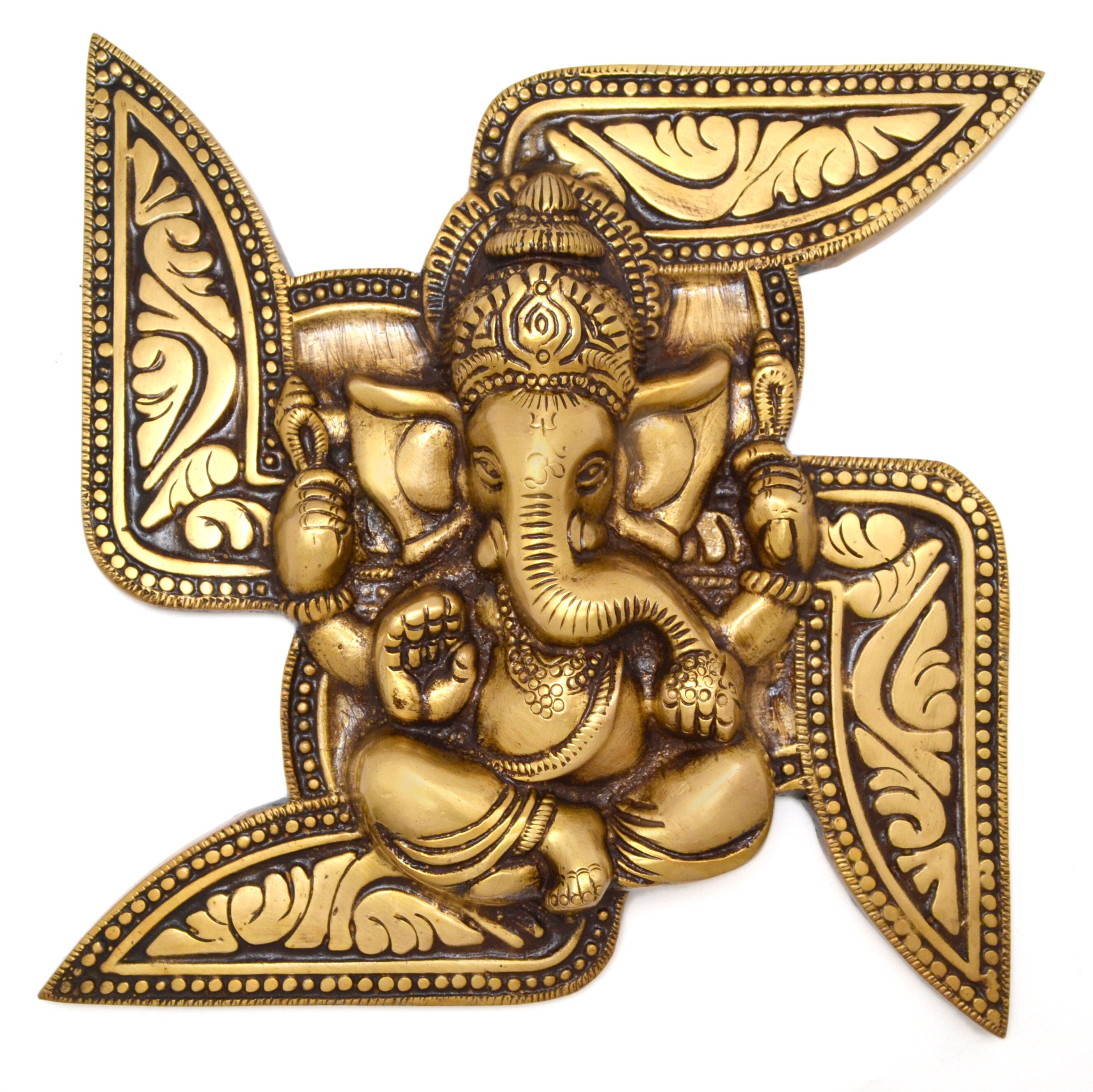 Brass Ganesha Swastika Wall Hanging Indian Home Decor Wall Etsy