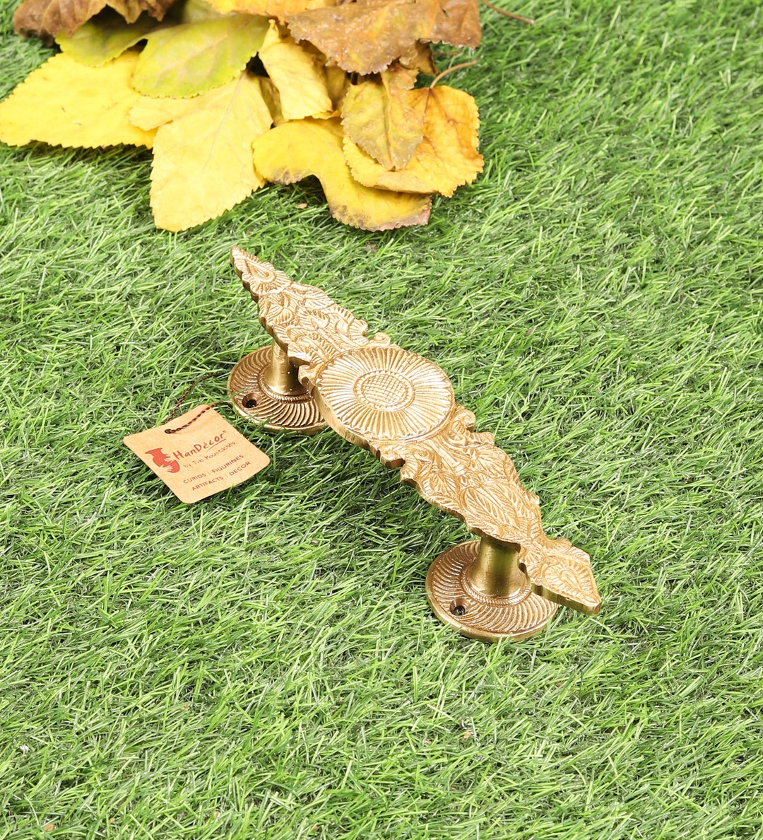 Ethnic Indian Design Brass Door Handle, Brass Designer Door Handles