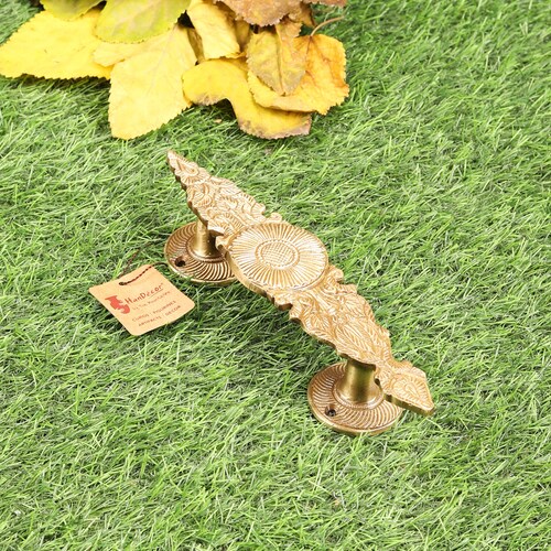 Leaf Design Brass Door Handle Handles for Main Doors Home Etsy