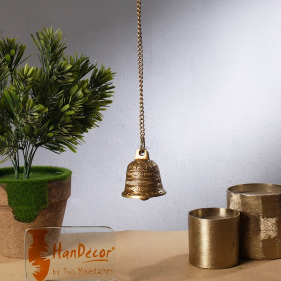Ethnic Brass Hanging Bell With Chain, Chain for Home Temple, Door