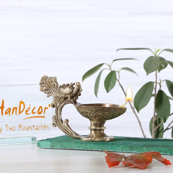 Brass Handmade Pooja Deepak Home Decor Decorations Indian Etsy