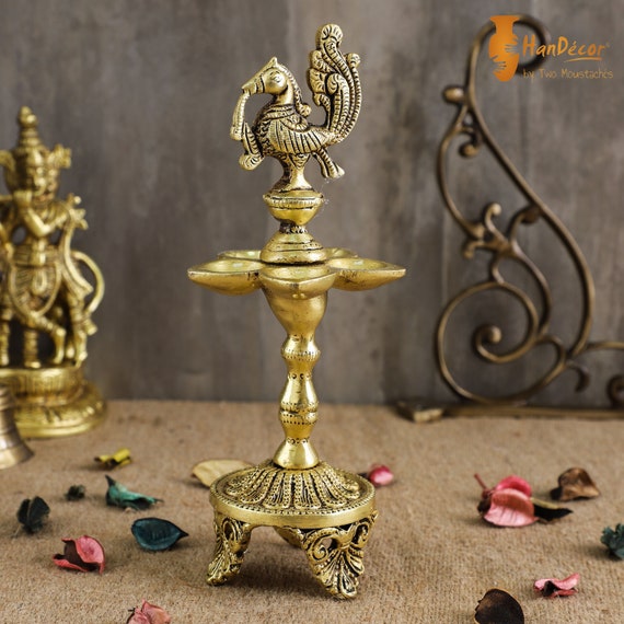 Peacock on sale lamp brass