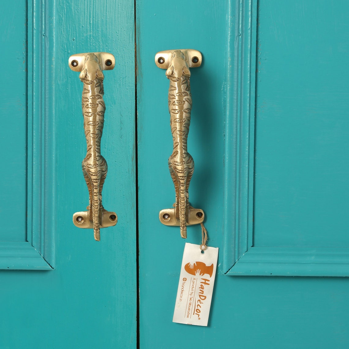 Handmade Jaguar Design Brass Door Handle Set pack of 2 Etsy Australia