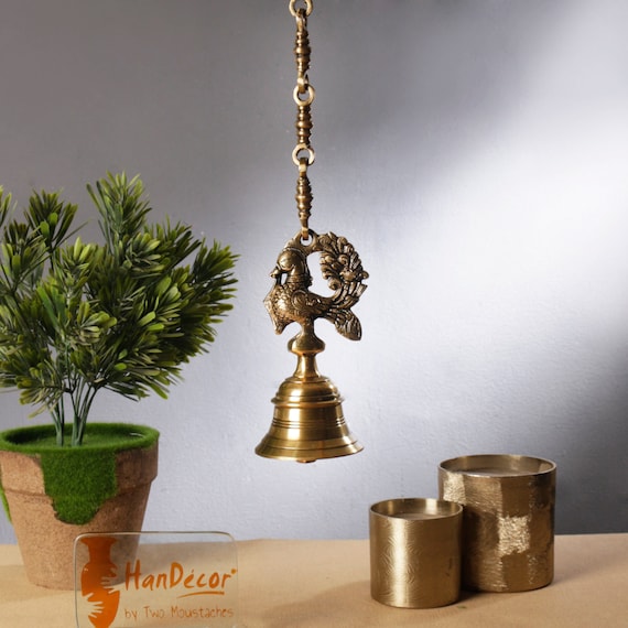 Home & Living Vintage Brass Temple Bell Hanging Brass Bell Indian