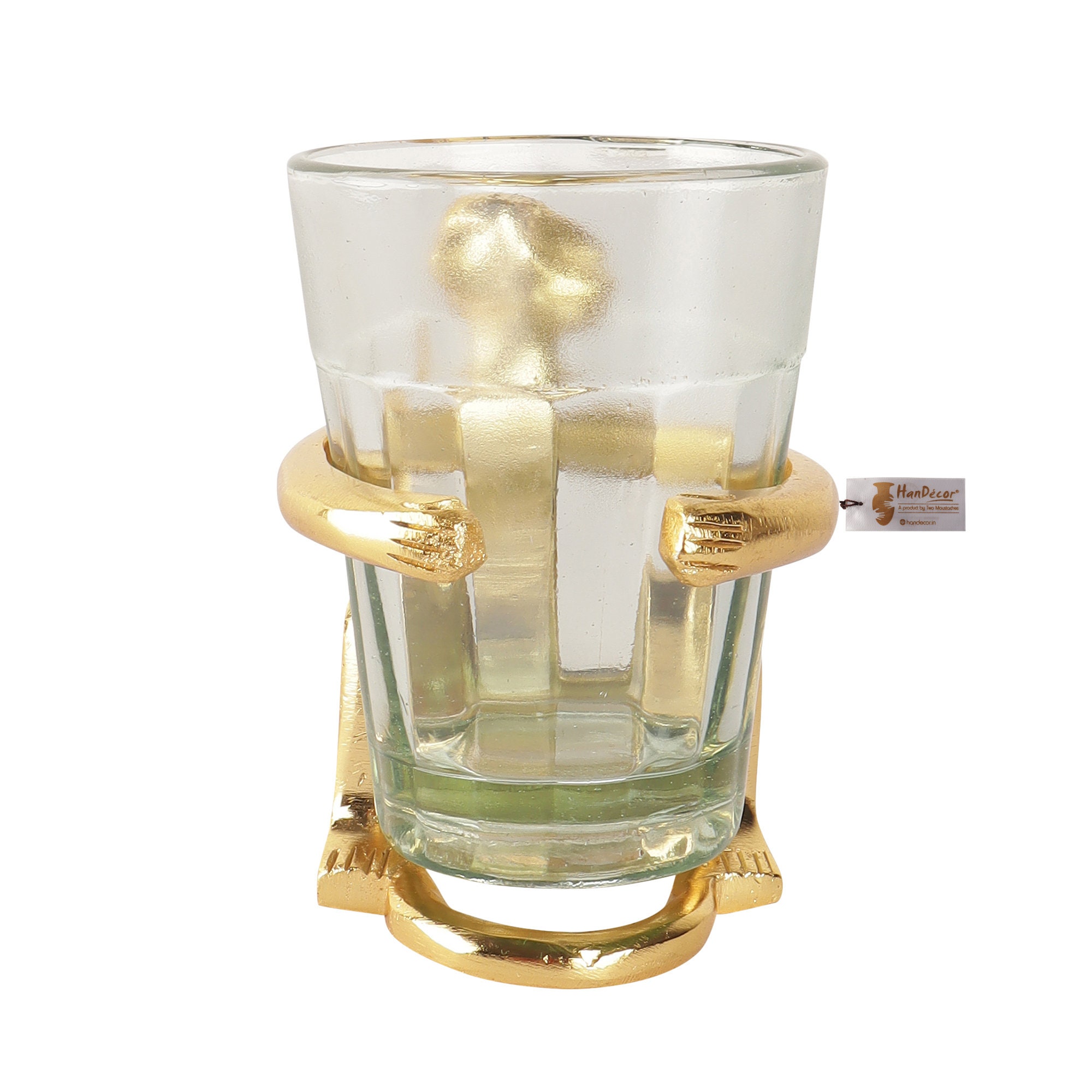 Chai Tea Holder Brass Monkey Tea Cup Holder Glass Pair Set Etsy