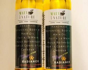 Radiance Body and Hair Oil | Massage Oil | Vitamin E | Botanical | Christmas Gifts | Skincare | Calendula & Lavender Infused