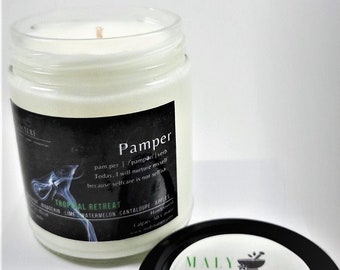 Tropical Retreat Scented Candle | Coconut Soy, Affirmation Candle