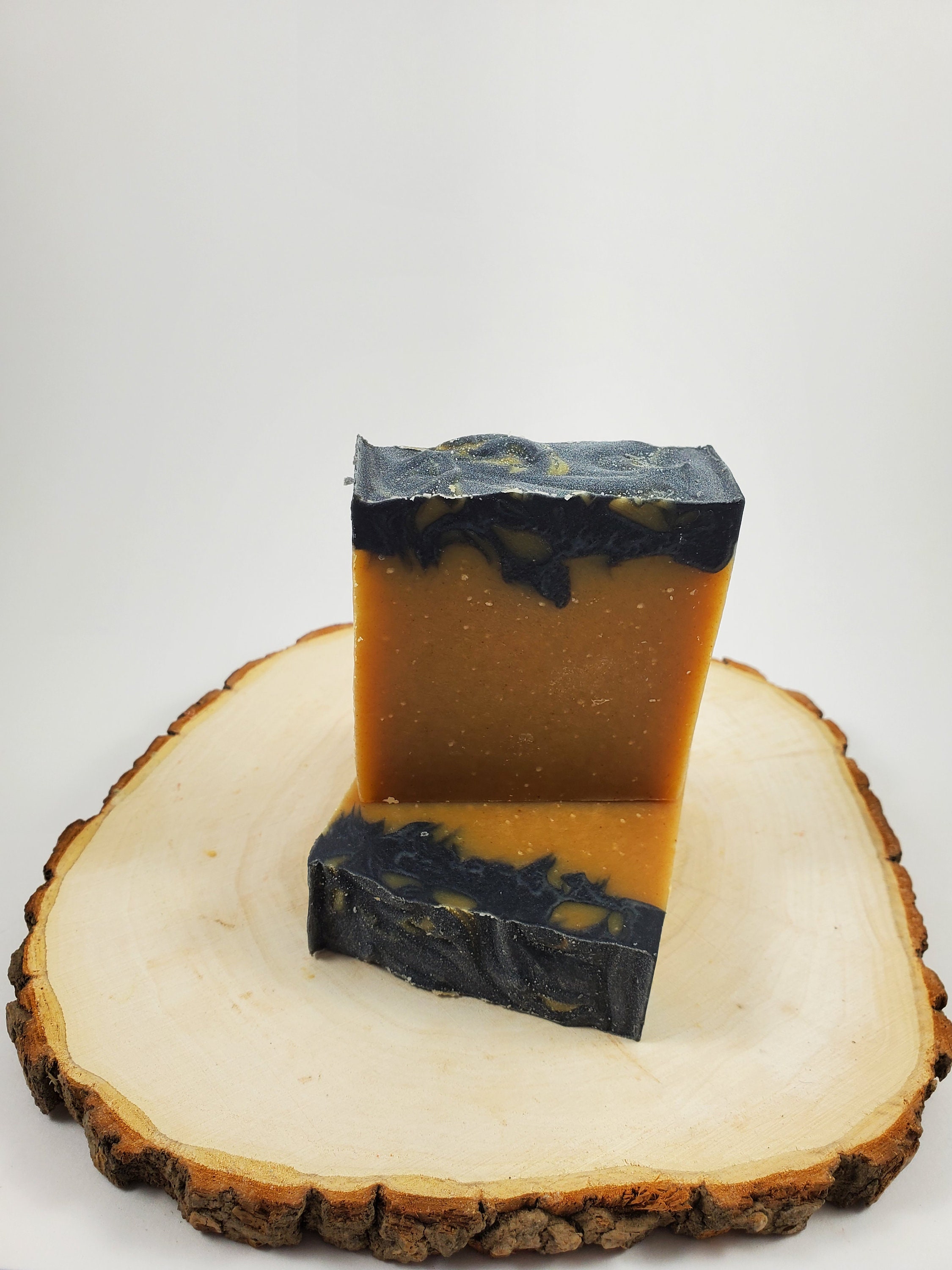 Set of 2 Carrot & Turmeric Handcrafted Natural Soap + FREE Soap Rest | Skin Toning | Face and Body Soap | Orange and Tea Tree Essential Oils