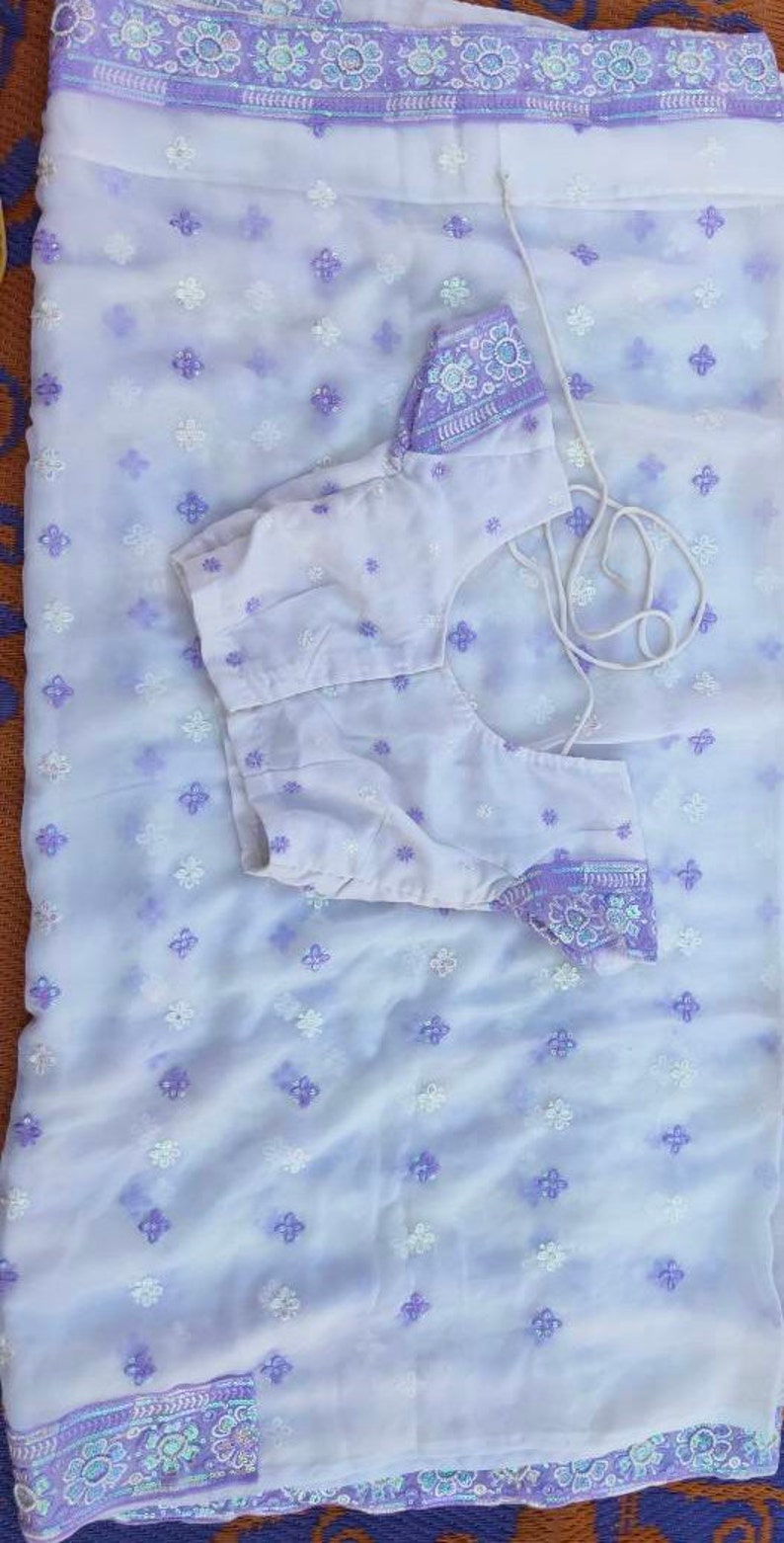 Pure georgett saree-sari for Party wear
