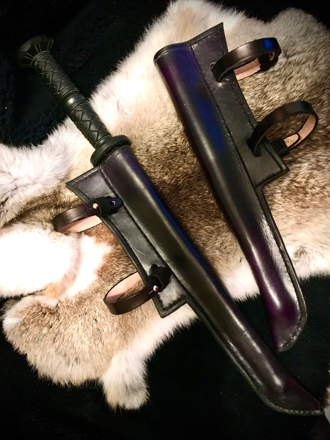 HEMA Rondel Sheath Ready to Ship BLACK W/bead Snaps Etsy