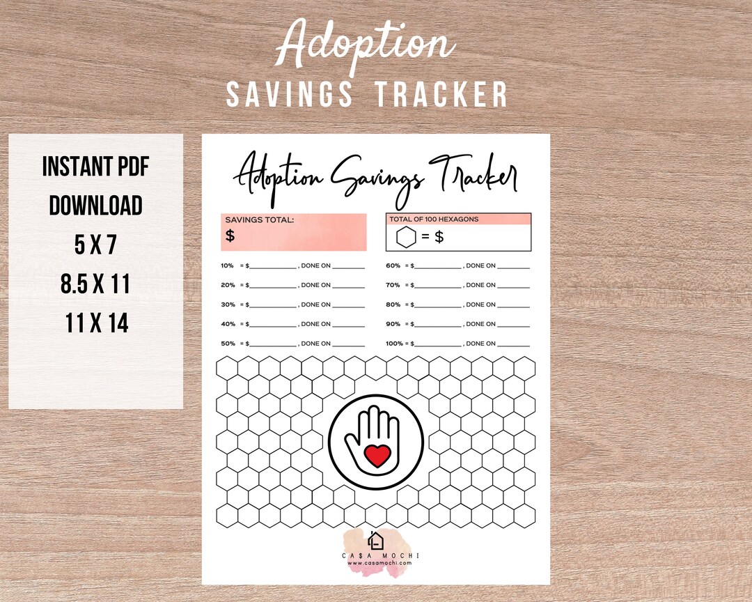 Adoption Savings Tracker (printable) - Etsy