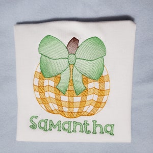 Pumpkin with bow fall t-shirt, Gift for girls