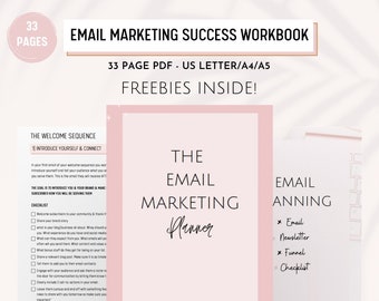 Email marketing planner, newsletter planner, social media content, Printable blog planner, Online business planner, sales funnel, blogging