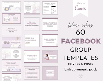 Plantillas para grupos de Facebook, plantillas Canva para Facebook, plantillas para publicaciones de Facebook, plantillas atractivas para Facebook, paquete de plantillas para redes sociales, redes sociales