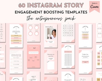 Instagram story templates Canva, Instagram engagement, Editable Instagram stories, story games, Instagram course creator posts, lady boss
