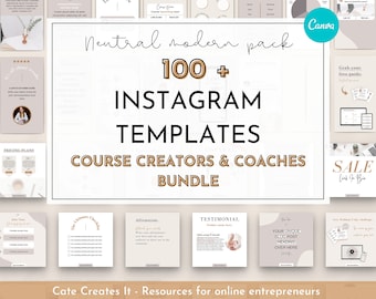 Pacote de modelos do Instagram, modelos de treinador, modelos de criadores de cursos, modelos de mídia social, pacote de engajamento do Instagram, Instagram Canva