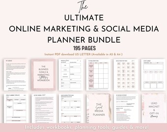 Social media marketing bundle planner, online business planning, email marketing, marketing, business plan, instagram planner, printable