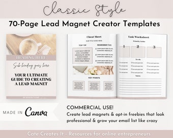 Lead-Magnet Canva-Vorlage, Opt-in-Vorlagen, Arbeitsblatt-Vorlage, E-Book-Canva-Vorlage, Inhaltserstellung, E-Book-Canva-Vorlage, Freebie-Vorlage
