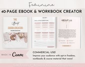 Canva ebook template, editable workbook template. Lead Magnet, course creator, Opt In Coaches, Bloggers, Course Creators, Virtual Assistant,