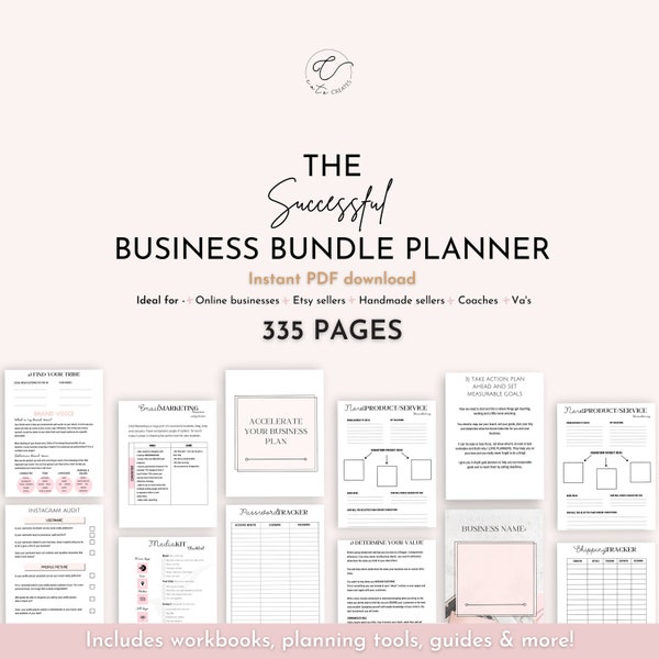 Small Business Planner, Productivity, online business planner, business bundle planner, blog planner, social media planner, etsy shop plan