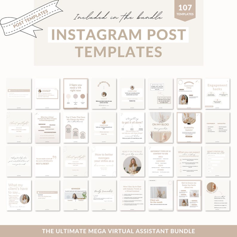 Virtual Assistant Mega Bundle, Instagram Post Templates (Digital Download) image 7