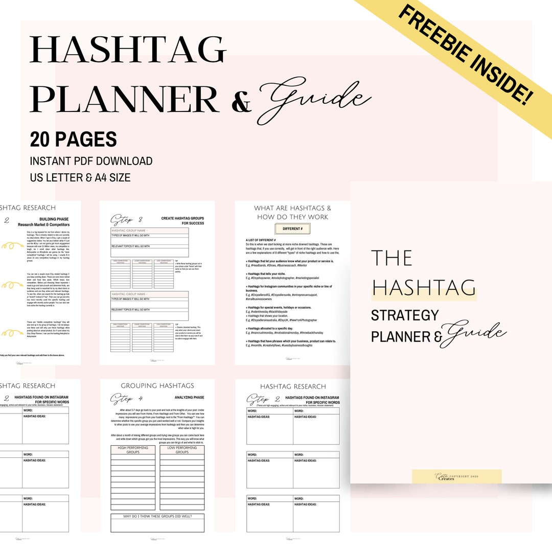 Instagram Hashtag Planner, Social Media Planner, Instagram Layout, Daily Instagram Post, Online