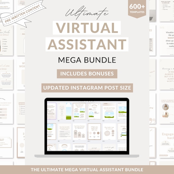 Virtual Assistant Mega Bundle, Instagram Post Templates (Digital Download)