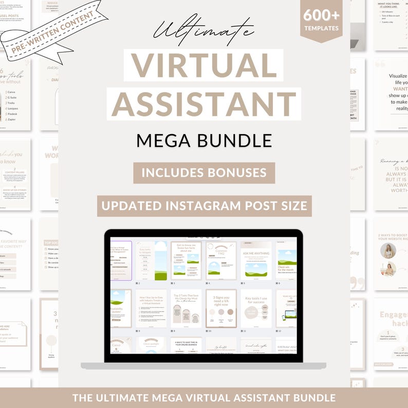 Virtual Assistant Mega Bundle, Instagram Post Templates (Digital Download) image 1