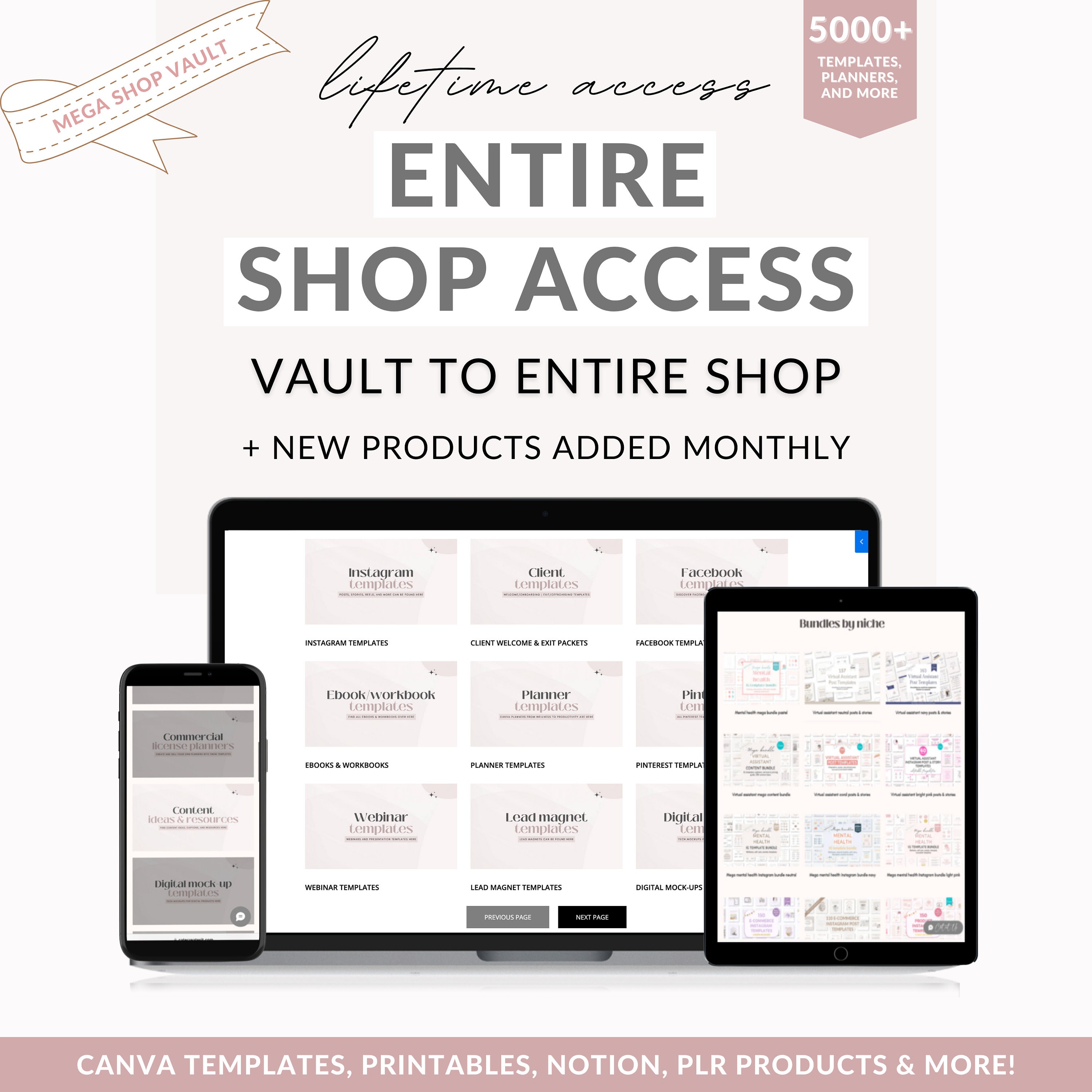 Canva template vault, entire shop access, Canva template kit, Coaching bundle, course creator bundle, Canva template bundle, Template Canva