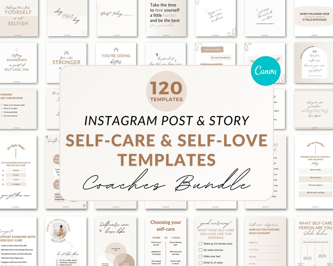 Self Care Instagram Canva Templates, Self-care Coaches, Self-care ...