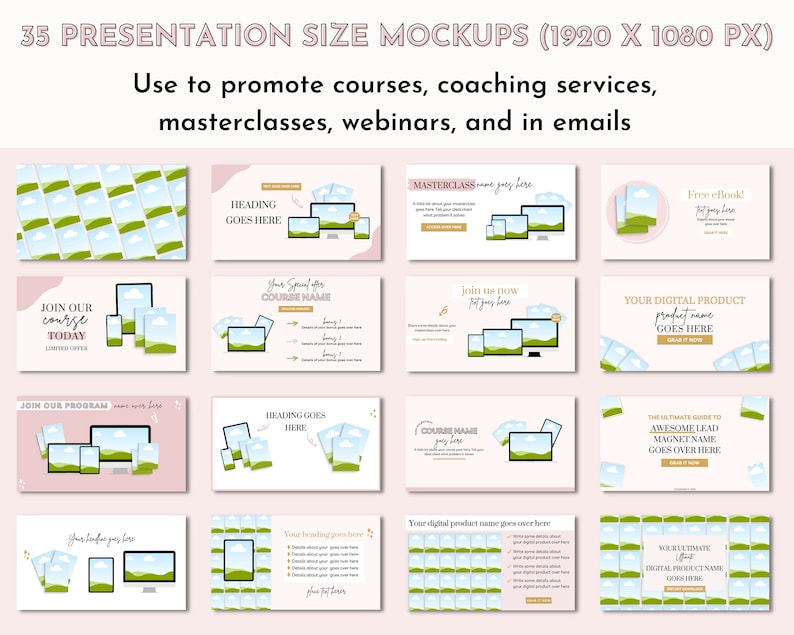 Canva Course Mockup Template, Digital Product Mockup, Course Creator ...