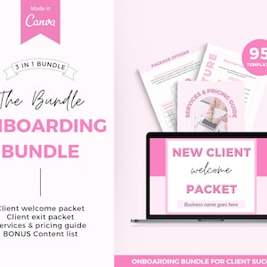 Client Onboarding bundle, Client onboarding templates, Client onboarding template bundle, Services and pricing guide, Welcome packet