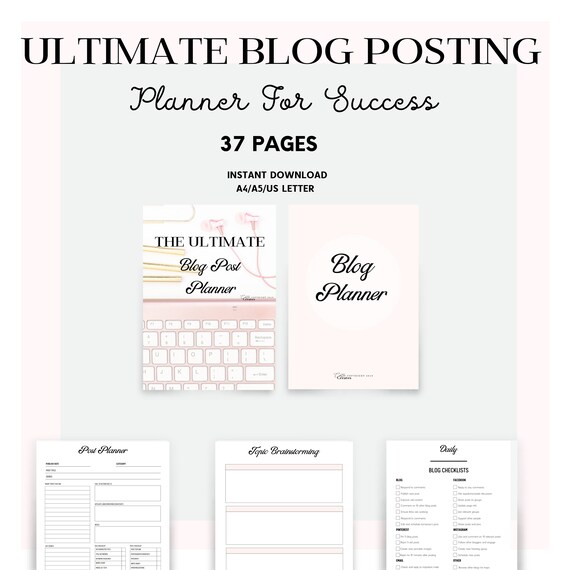 Printable Blog Workbook, Blog Planner, Blog Post Planner, Business Planner, Blog Organizer, Printable Planner , Blogger Planner, Media kit