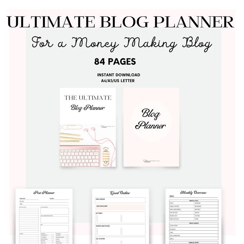 Small Business Planner, Productivity, online business planner, business bundle planner, blog planner, social media planner, etsy shop plan image 6